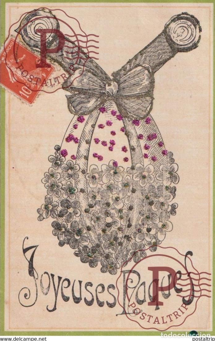 Postales: Joyeuses Paques &OElig;uf de P&acirc;ques Fleurs Flowers EN RELIEF EN RELIEVE FANTAS&Iacute;A FANTAISIE FANTASY