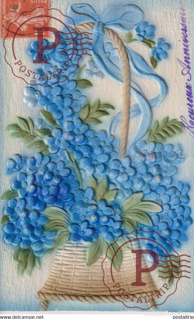 Postales: Heureux Anniversaire Fleurs Flowers EN RELIEF EN RELIEVE FANTAS&Iacute;A FANTAISIE FANTASY