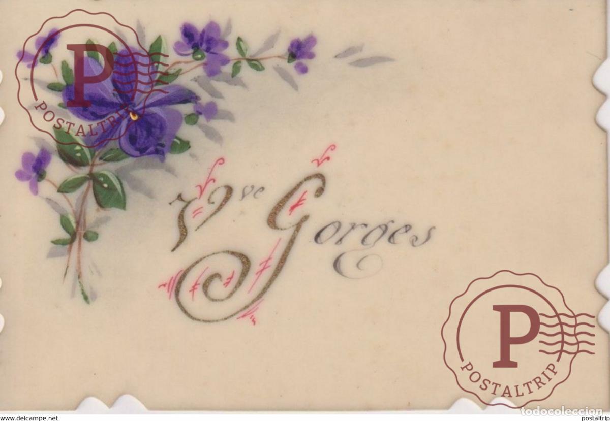 Postales: Gorges Fleurs Carte d&eacute;corative Petite taille 8*5.5cm PORCELAINE PORSELEIN PORCELAIN POSTCARD FANTAI