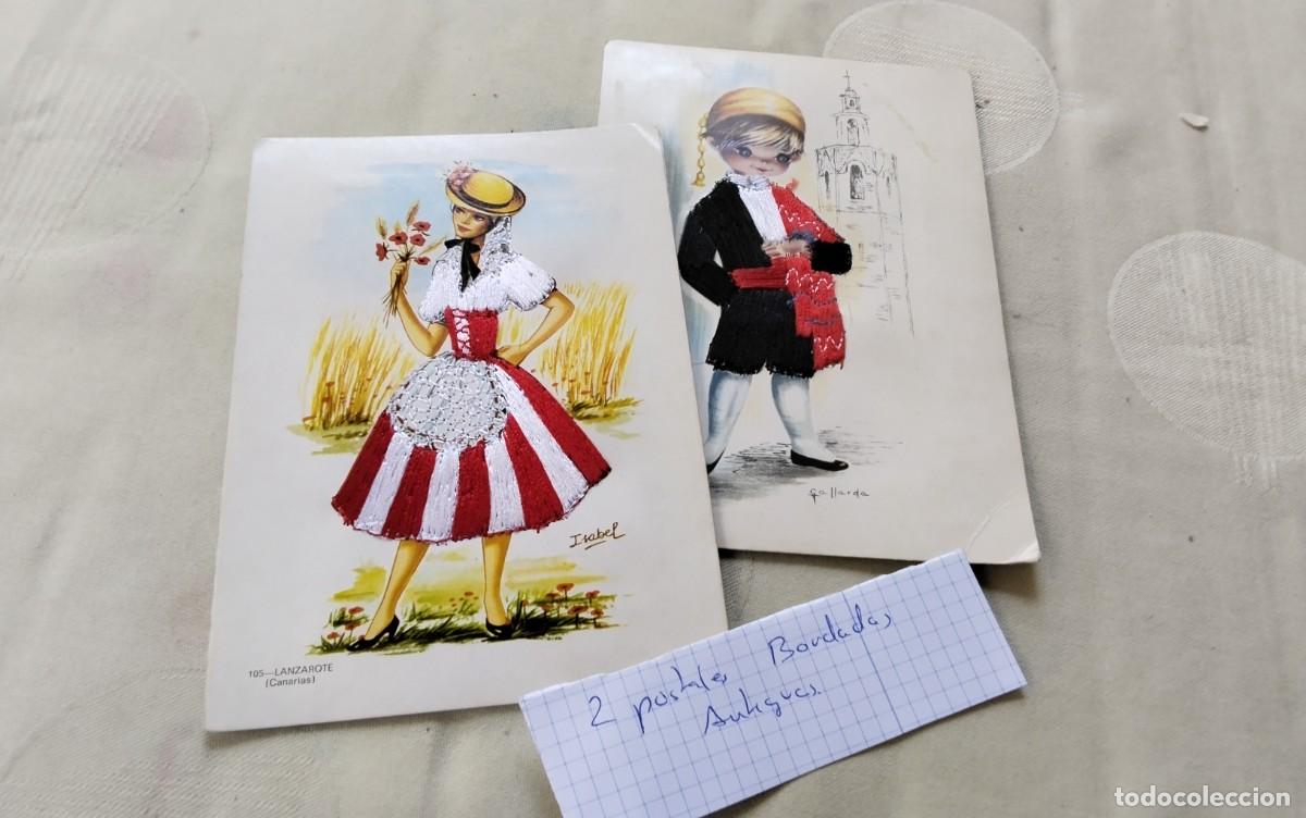 Postales: DOS POSTALES ANTIGUAS BORDADAS - Foto 7