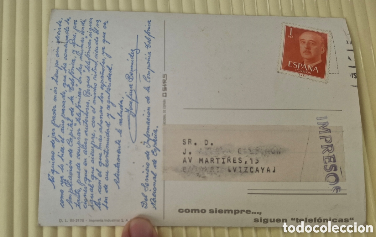Postales: Postal Telef&oacute;nica a&ntilde;os 70, Go&ntilde;i - Foto 2