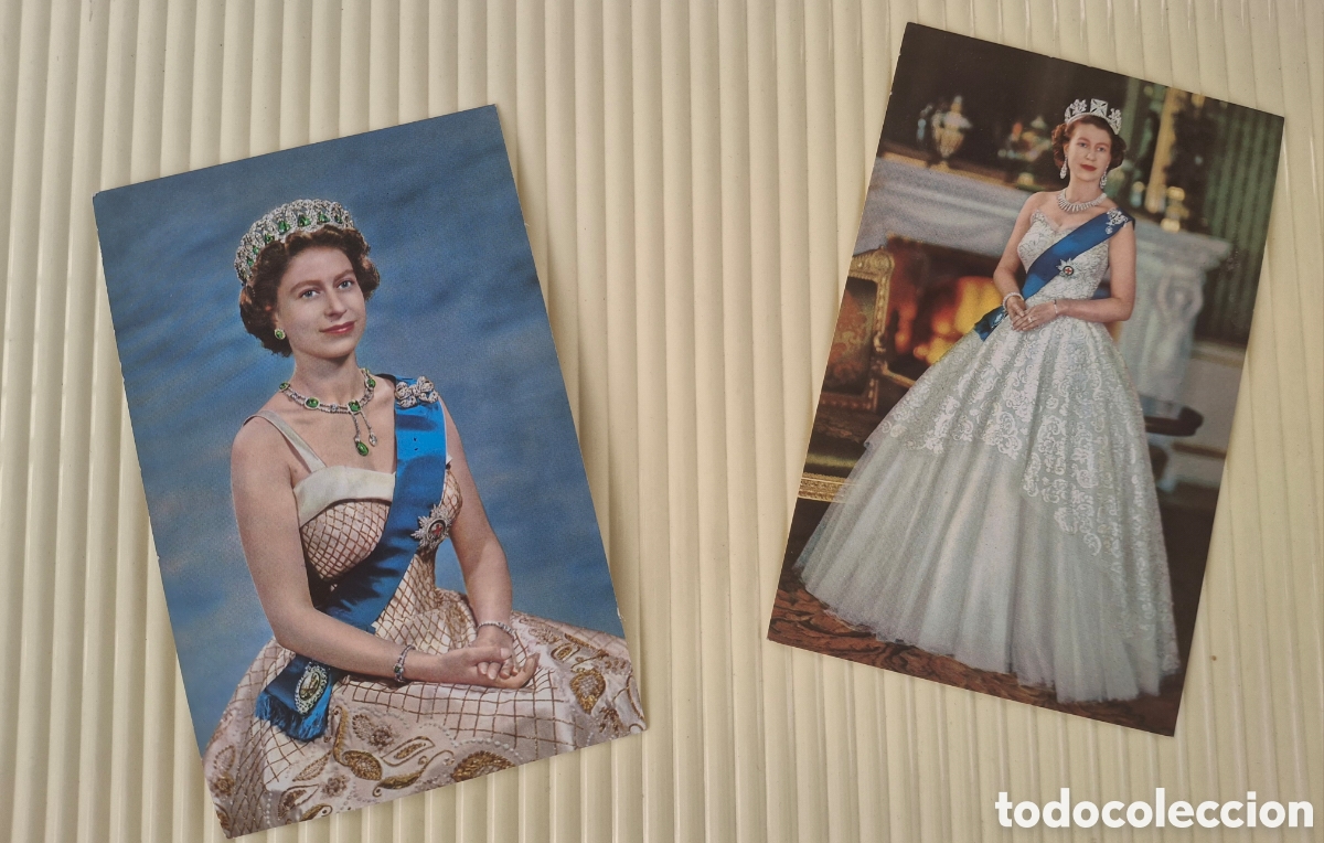 Postales: Dos postales sesenteras de lavreina Isabel II de Inglaterra