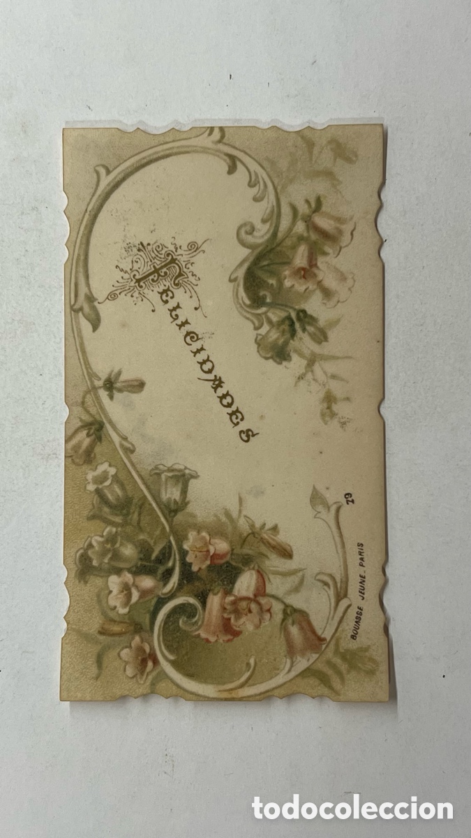 Postales: FELICIDADES.. Hermosa estampa en celuloide troquelada.. Bouasse, Paris (h.1920?)