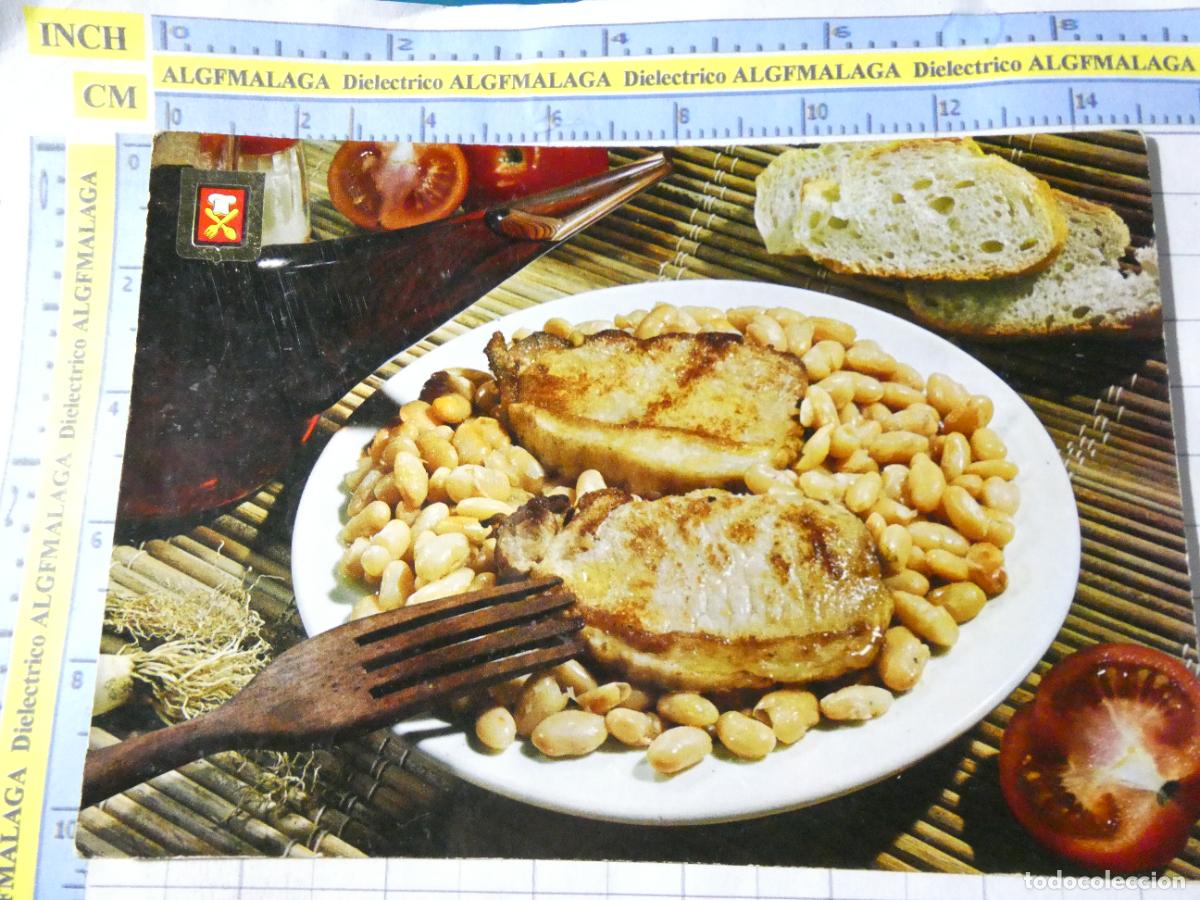 Postales: POSTAL GASTRONOM&Iacute;A RECETAS ESPA&Ntilde;A. A&Ntilde;O 1968. LOMO DE CERDO CON JUD&Iacute;AS BLANCAS. 725