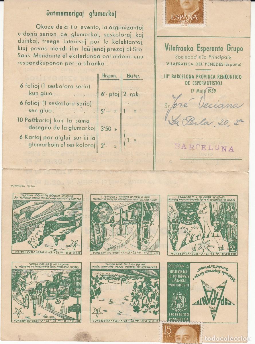 Postales: PROGRAMA ESPERANTO KONGRESO DE VILAFRANCA DEL PENED&Eacute;S - 1959