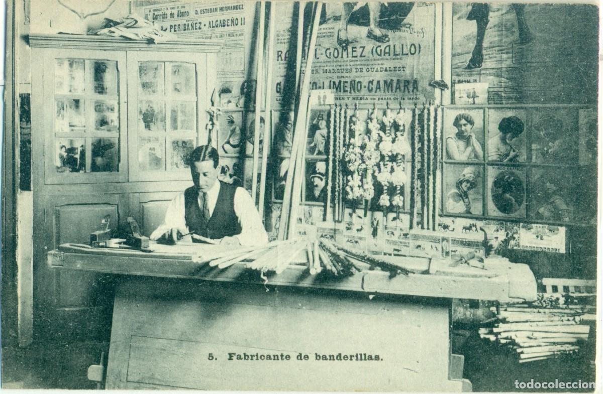 Postales: TOROS. FABRICANTE DE BANDERILLAS MADRID. HACIA 1920. RARA.