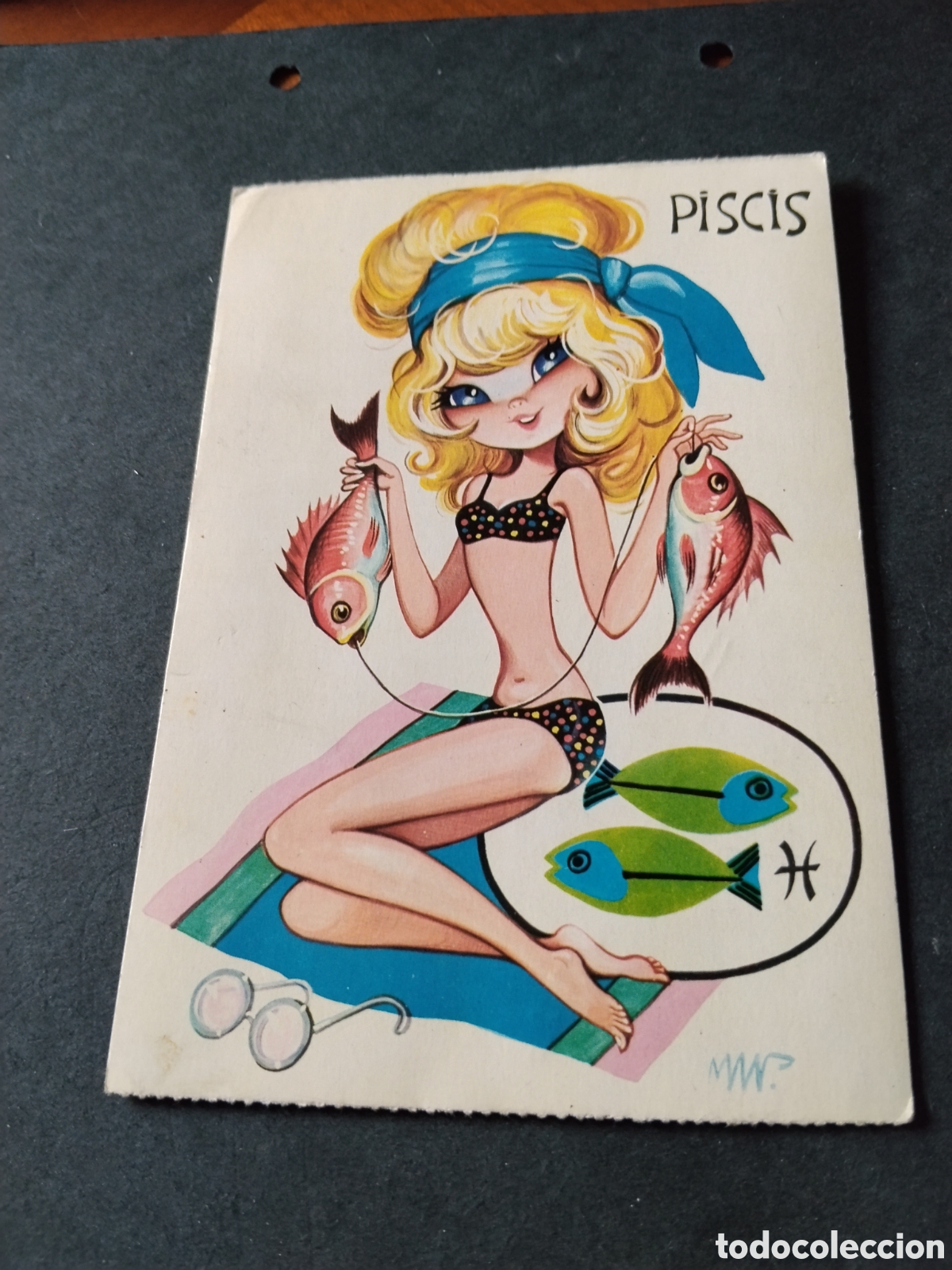 Postales: Postal dibujo chica hor&oacute;scopo Piscis