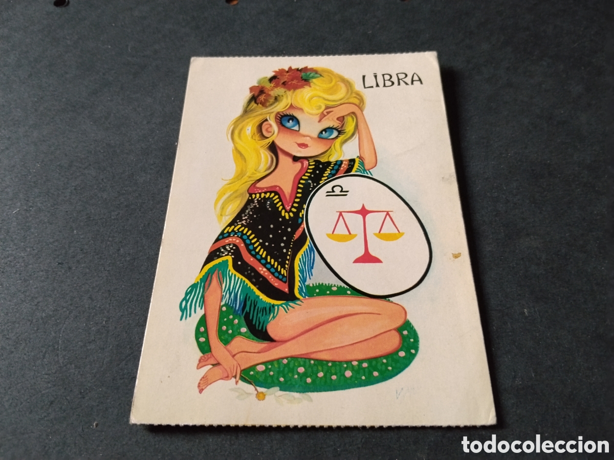 Postales: Postal Dibujo chica hor&oacute;scopo libra