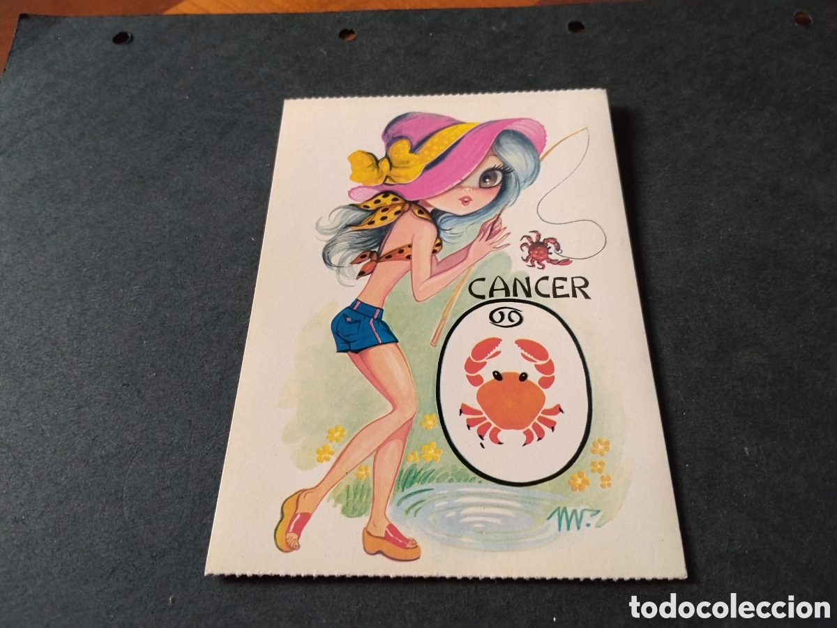 Postales: Postal dibujo chica hor&oacute;scopo c&aacute;ncer