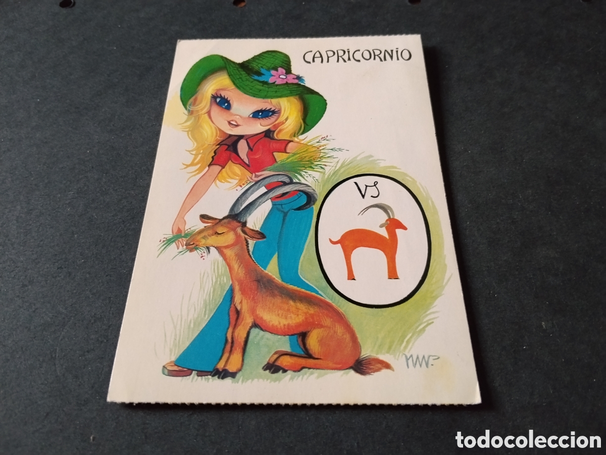 Postales: Postal dibujo chica hor&oacute;scopo Capricornio
