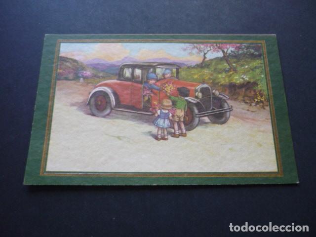 Postkarten: NI&Ntilde;OS EN ATOMOVIL POSTAL ART DECO
