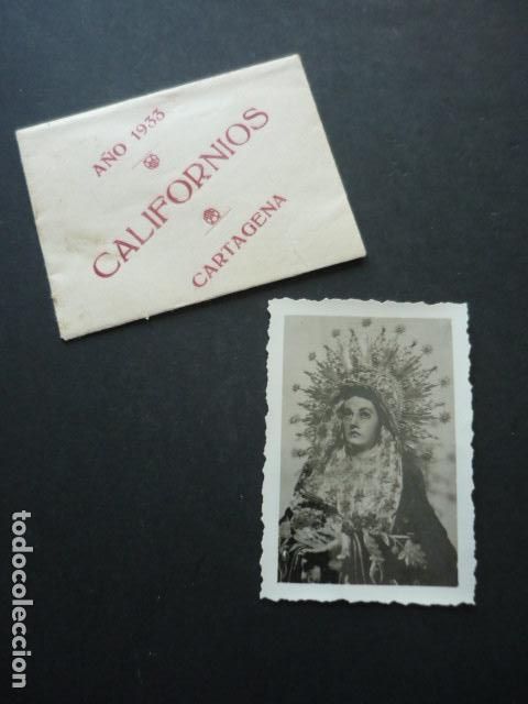 Postkarten: CARTAGENA SEMANA SANTA 1933 CALIFORNIOS VIRGEN FOTOGRAFIA Y SOBRE 4,5 X 5,5 CM