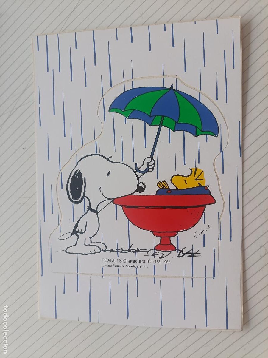 Postales: Snoopy, postal pegatina