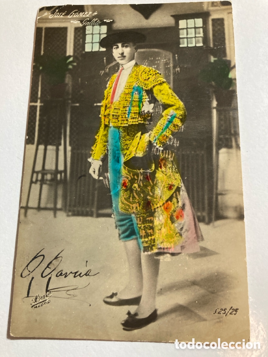 Postales: Postal circulada Torero Jos&eacute; G&oacute;mez &ldquo;Gallito&rdquo; 1913