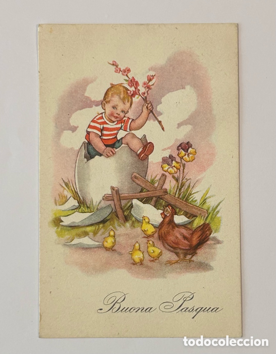 Postales: ANTIGUA TARJETA POSTAL DE PASCUA. 1951. CIRCULADA. SELLOS DE &Eacute;POCA. MATASELLOS PUBLICITARIO. ITALIA