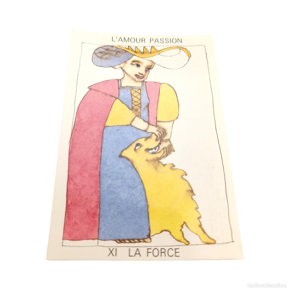 Postales: Postal Tarot d'Amour - Christine Lesueur - XI La Force (L'Amour Passion) - Claude Aubert Ed. 1985