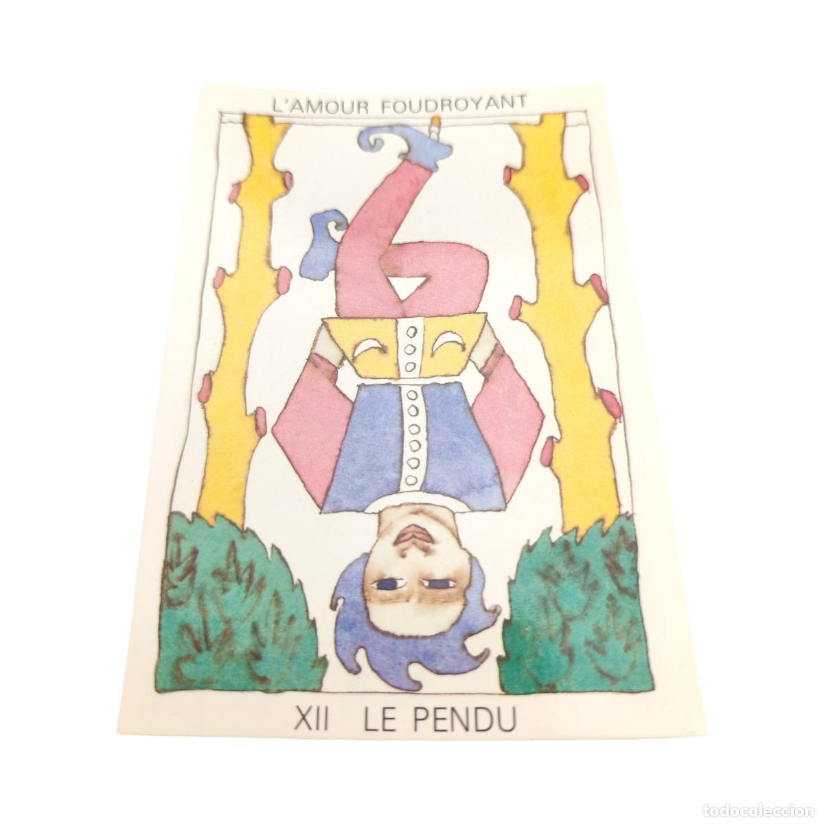 Postales: Postal Tarot d'Amour - Christine Lesueur - XII Le Pendu (L'Amour Foudroyant) - Claude Aubert Ed. 198