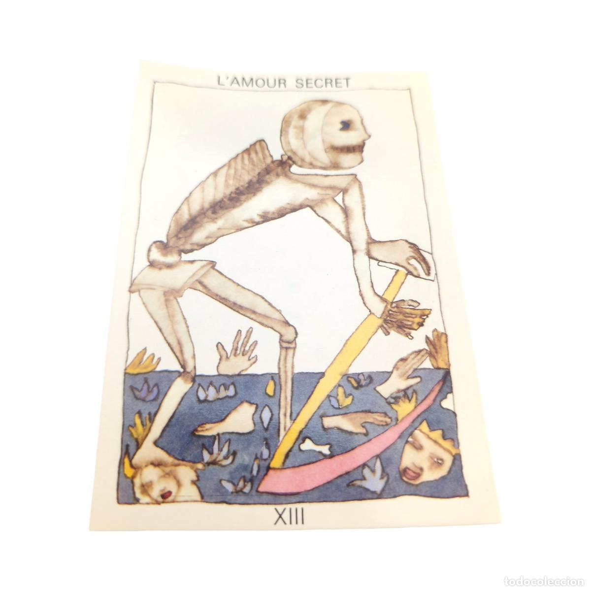 Postales: Postal Tarot d'Amour - Christine Lesueur - XIII L'Anonyme (L'Amour Secret) - Claude Aubert Ed. 1985