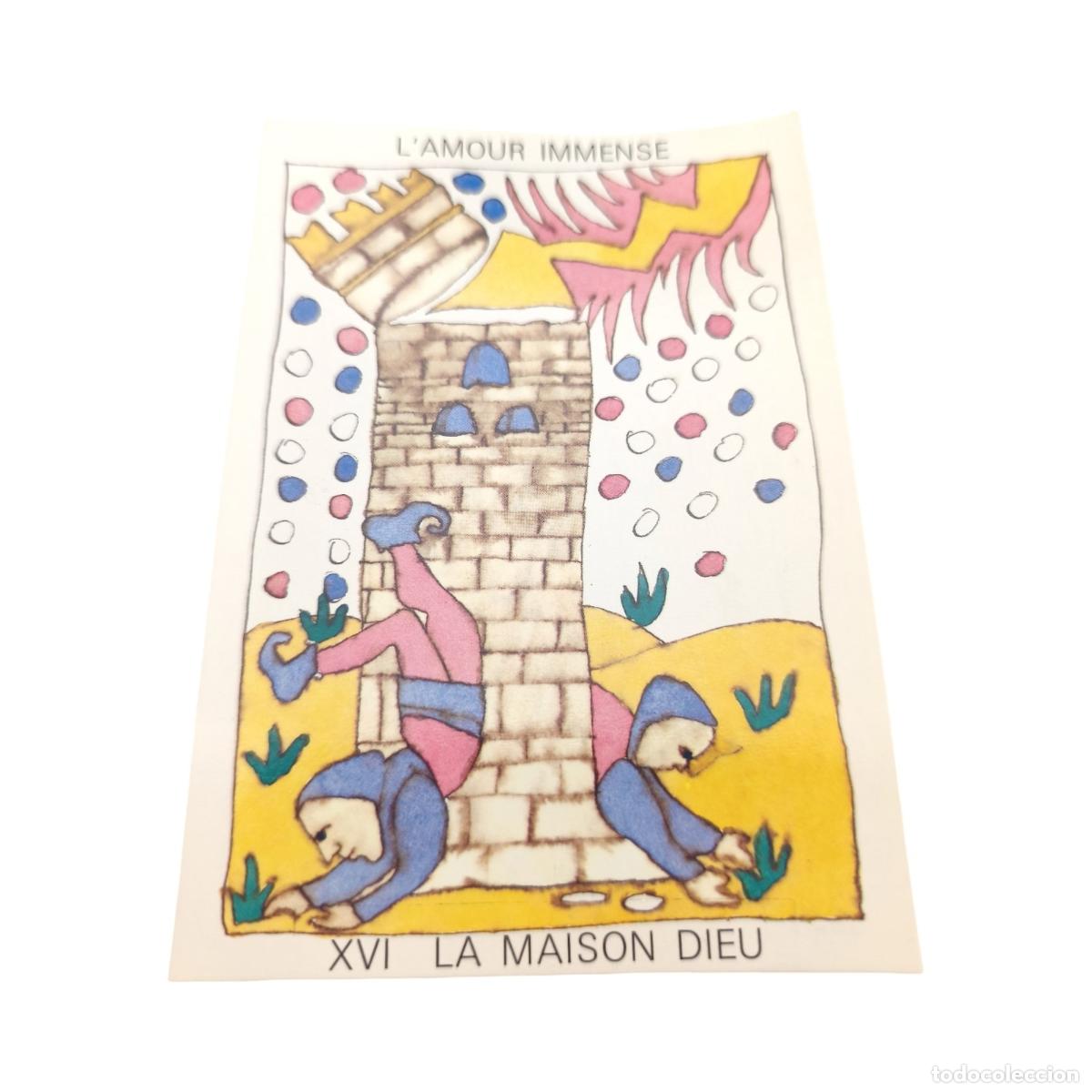 Postales: Postal Tarot d'Amour - Christine Lesueur - XVI La Maison Dieu (L'Amour Immense) - Claude Aubert Ed.