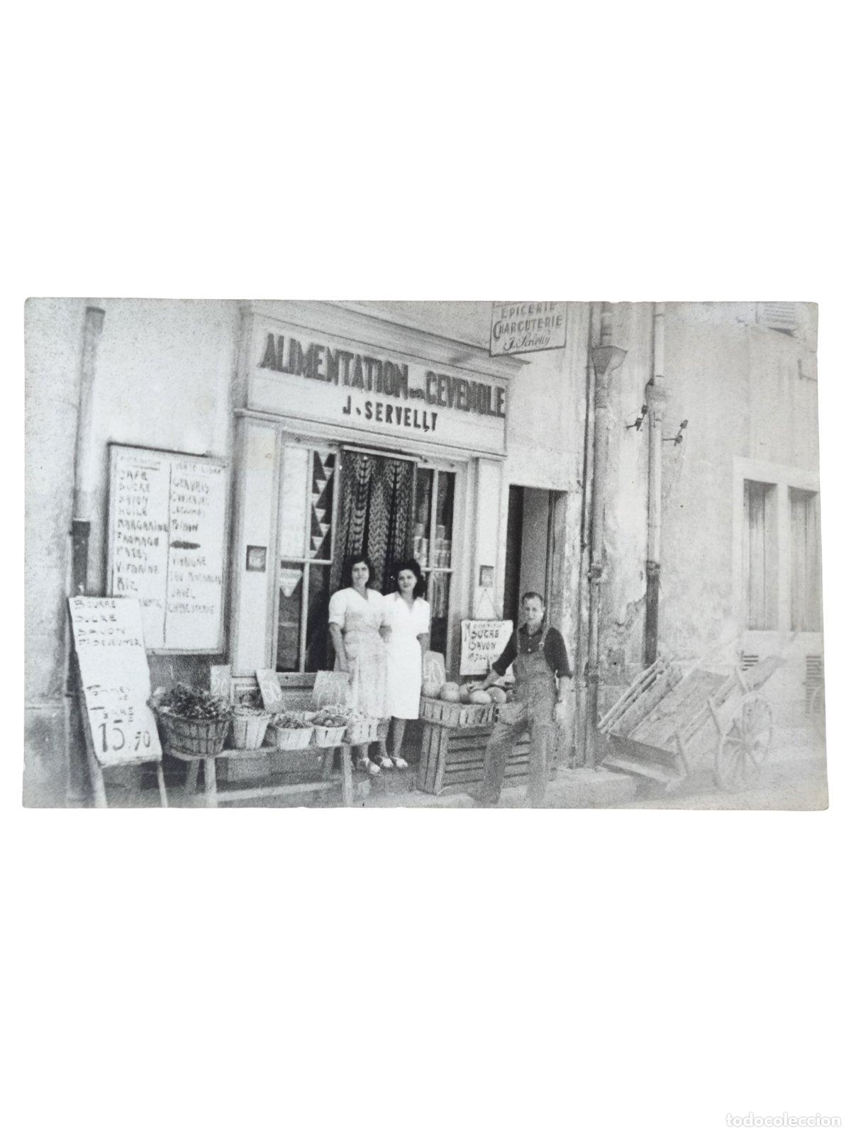 Fotografía Antigua Tienda Ultramarinos Alimentation Cévenole J Servel 14x9 cm