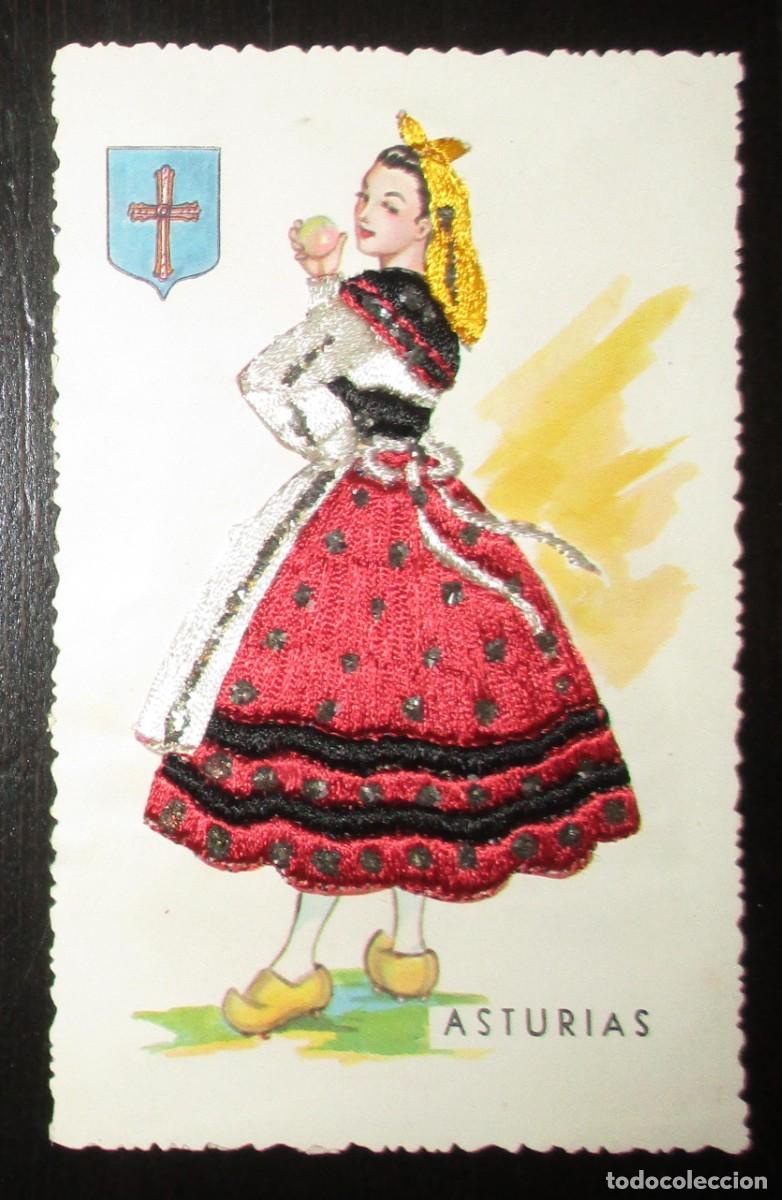 Postais: ANTIGUA POSTAL BORDADA DE ASTURIANA CON TRAJE T&Iacute;PICO. POSTALES ESPER&Oacute;N.