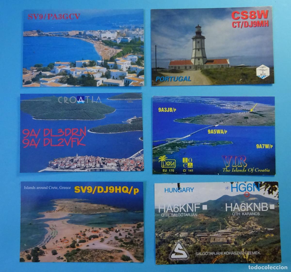Postales: SEIS TARJETAS RADIOAFIONADOS PORTUGAL, CROACIA, GRECIA, HUNGR&Iacute;A
