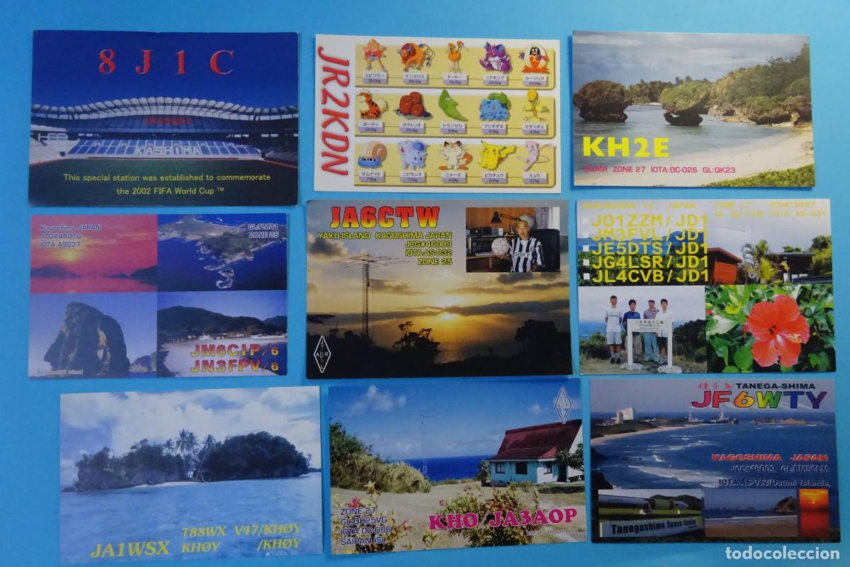 Postales: NUEVE TARJETAS RADIOAFIONADOS JAP&Oacute;N