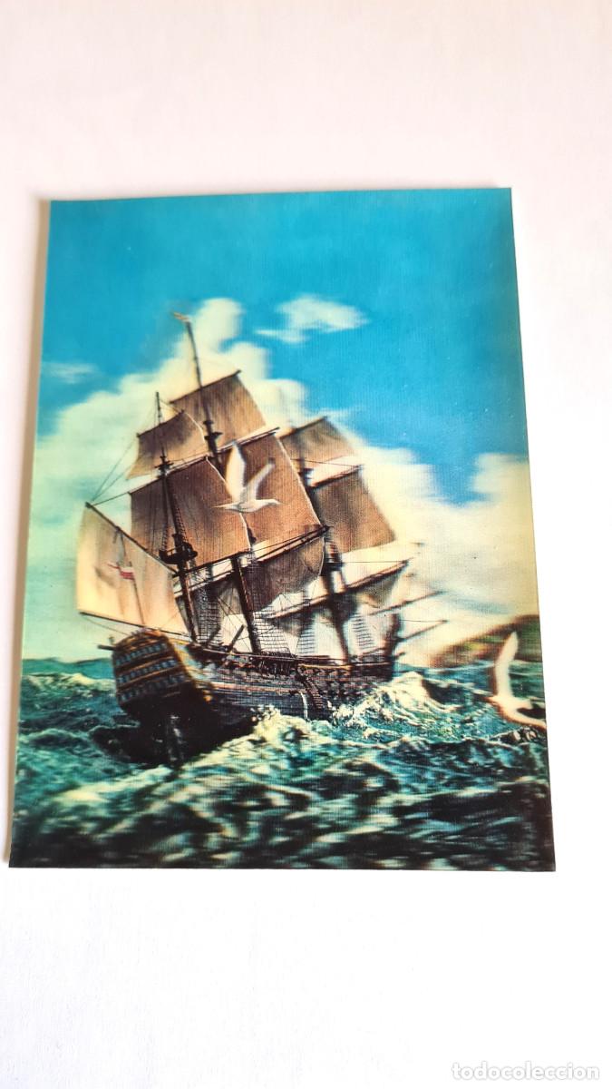 Postales: POSTAL 3D - VELERO CON OLEAJE