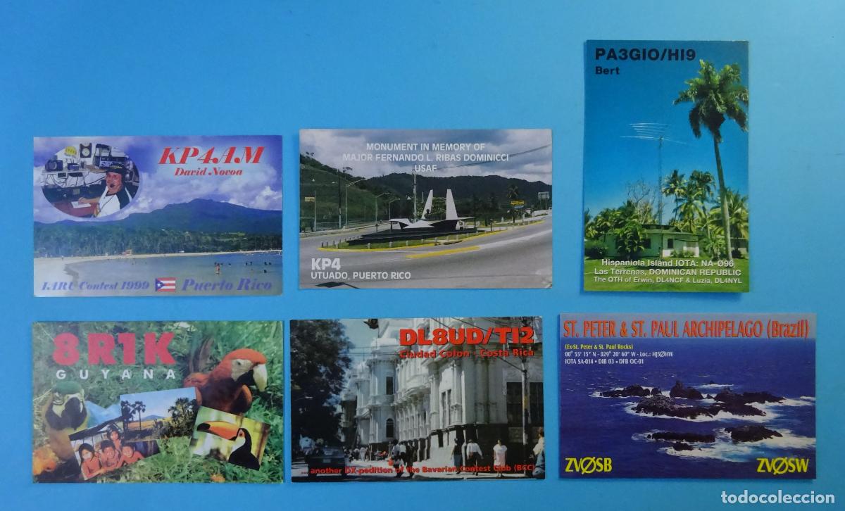 Cartes Postales: SEIS TARJETAS RADIOAFIONADOS BRASIL, REP&Uacute;BLICA DOMINICANA, PUERTO RICO, COSTA RICA, GUAYANA