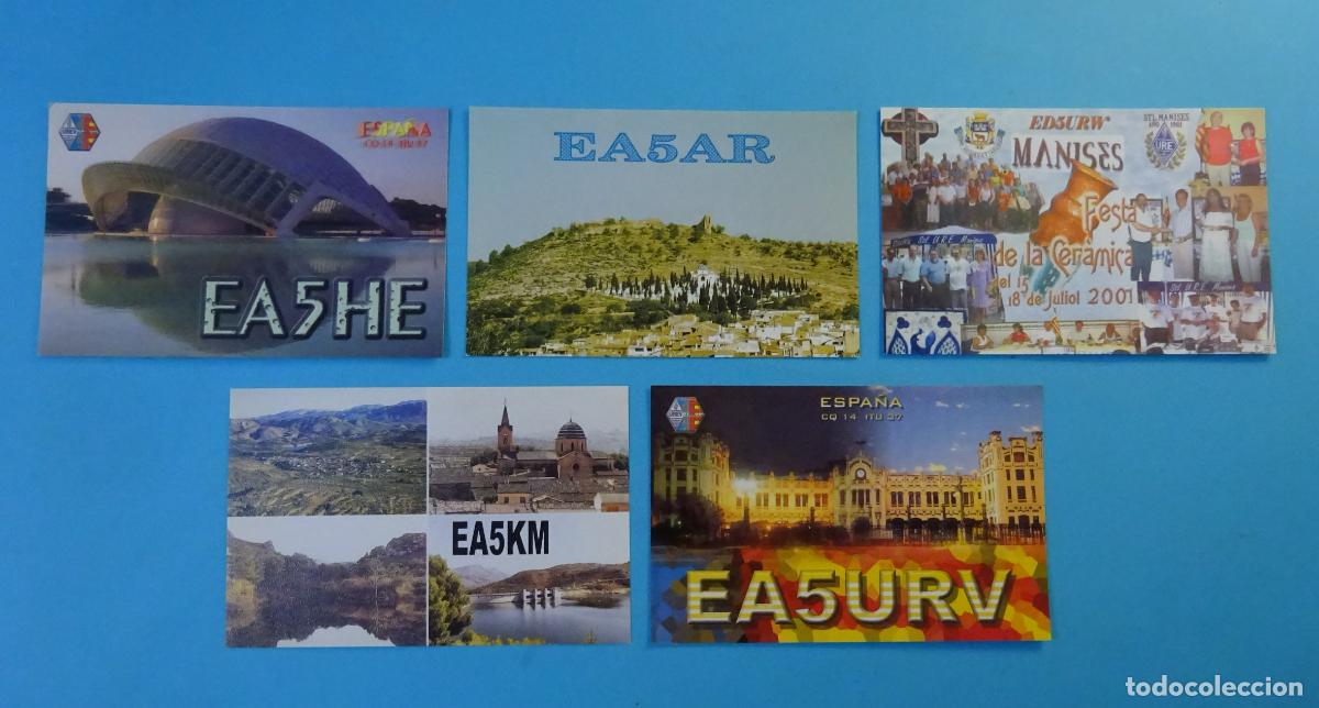 Postales: CINCO TARJETAS RADIOAFIONADOS VALENCIA, MANISES, BENIARR&Eacute;S, &iquest;ESLIDA?