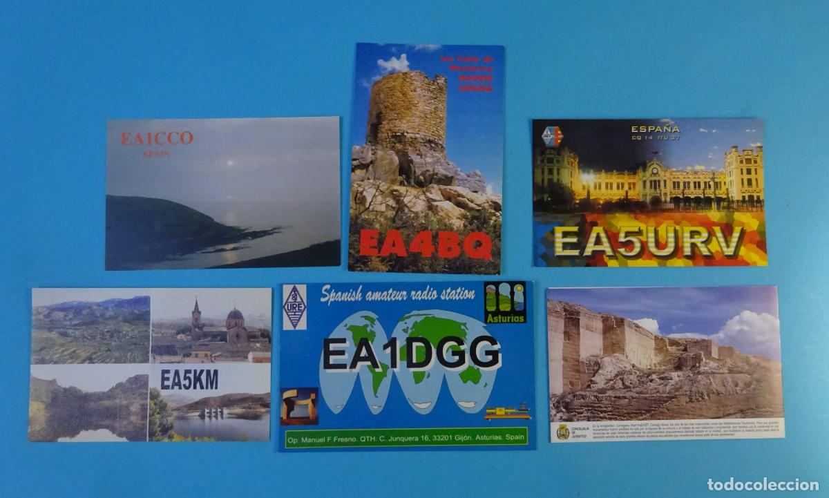 Postcards: SEIS TARJETAS RADIOAFIONADOS VALENCIA, CARTAGENA, ASTURIAS, LOS COTOS DE MONTERREY, TANOS, BENIARR&Eacute;S