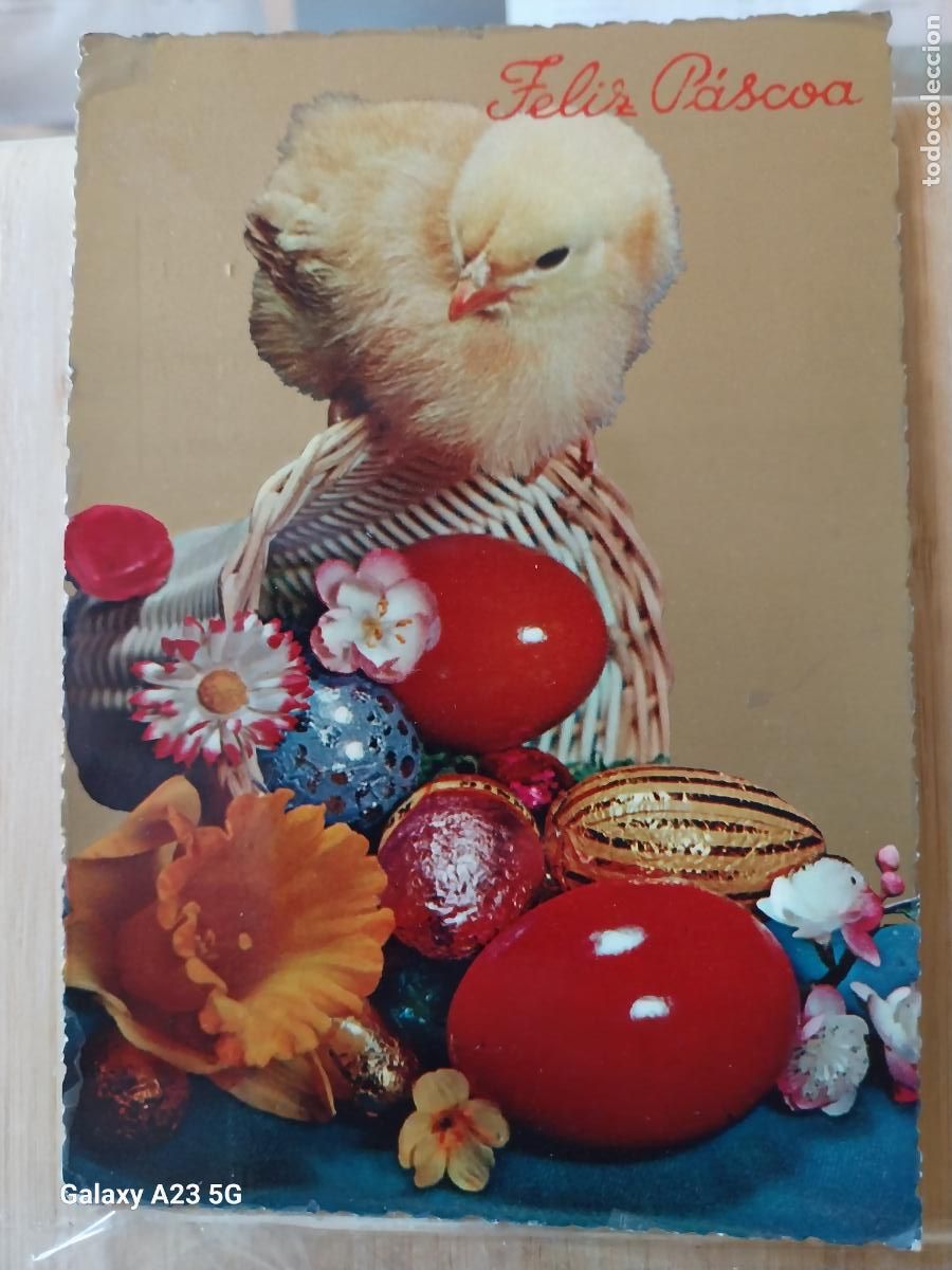Cartes Postales: FELIZ PASCUA ED CECAMI A&Ntilde;O 1971 HUEVOS POLLITO AMARILLO RETRO