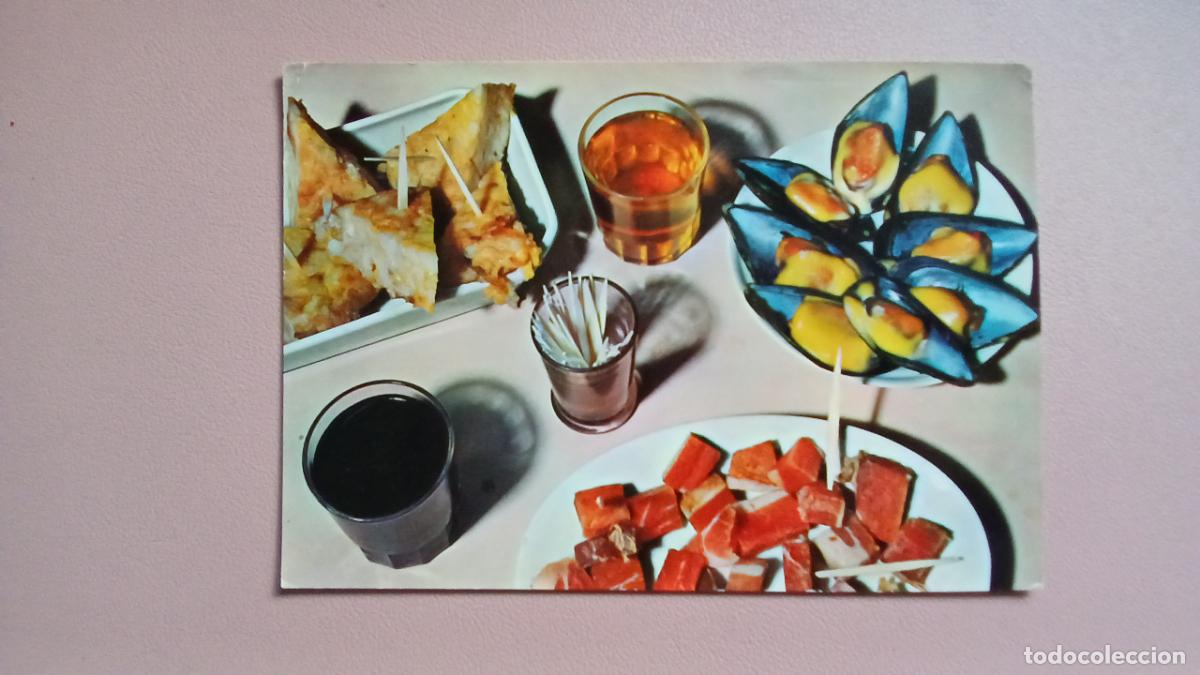 Postales: POSTAL TAPAS TIPICAS ESPA&Ntilde;OLAS - SAVIR N&ordm; 1415 - ESCRITA TORTILLA MEJILLONES TACOS JAM&Oacute;N