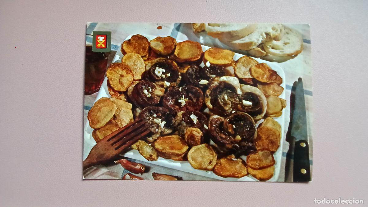 Postales: POSTAL PLATOS TIPICOS RI&Ntilde;ONES DE CORDERO AL AJILLO - ESCUDO DE ORO N&ordm; 7 S/C