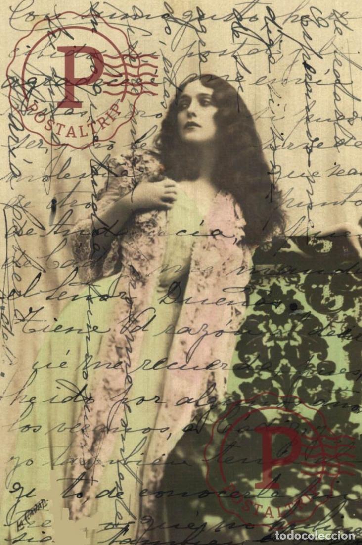 Postales: Retrato fotogr&aacute;fico MujerActriz coloreada.. ARTISTA ARTISTE