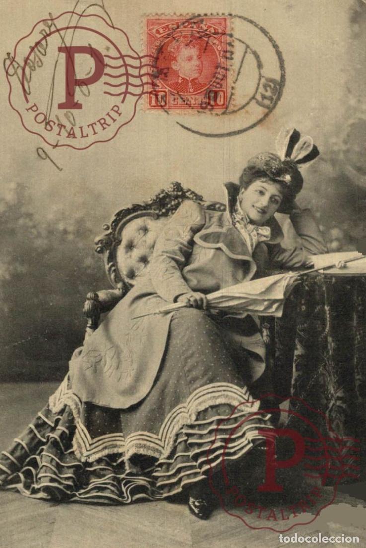Postales: Colecci&oacute;n Company: Bellezas Espa&ntilde;olas II Serie-2. Sello 10c en anverso. Circulada a C&aacute;diz