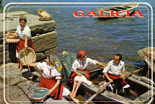 Postales: N&ordm; 1180 POSTAL GALICIA CHALANAS E MOZOS - Foto 1
