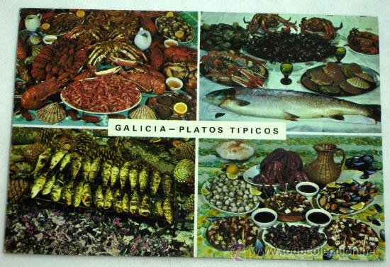 Postales: Postal Galicia 4 platos t&iacute;picos - Foto 1