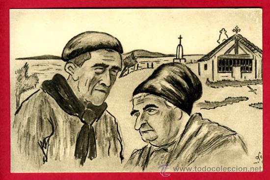 Postales: tipos vascos, ilustracion,     p49906 - Foto 1