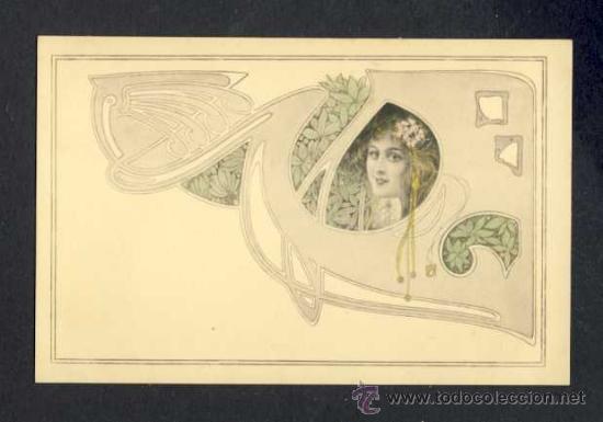Postales: Postal MODERNISTA: Mujer (Ed. MM Vienne) - Foto 1