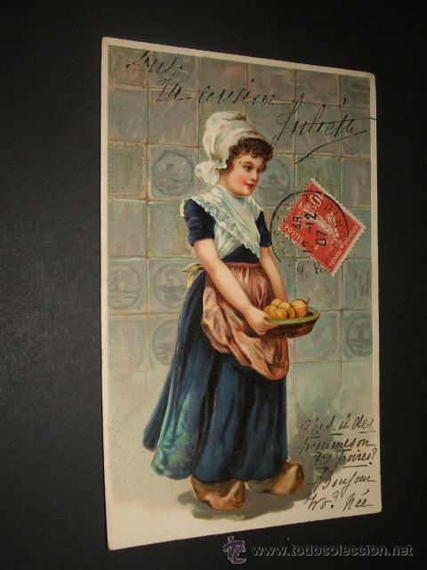 Postales: POSTAL NI&Ntilde;A HOLANDESA EN RELIEVE - Foto 1