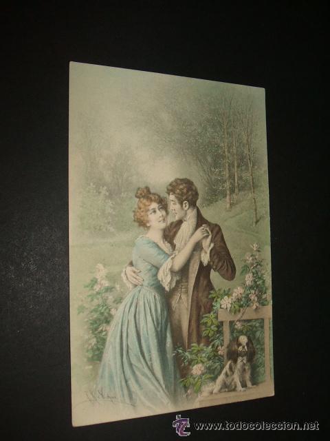 Postales: POSTAL PAREJA ELEGANTE COLECCION VIENNE - Foto 1