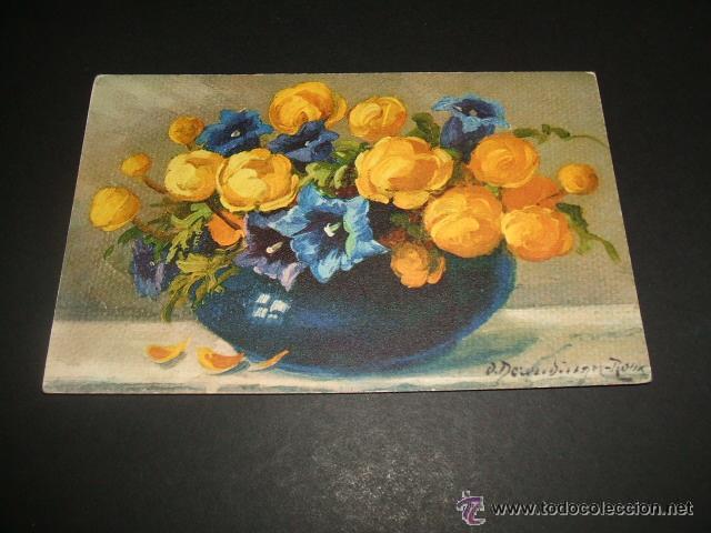 Postales: JARRON CON FLORES POSTAL ANTIGUA - Foto 1