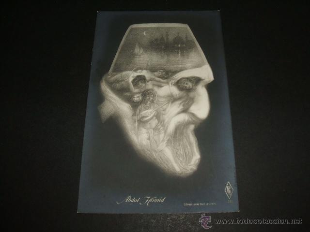 Postales: RARA POSTAL ARCIMBOLDESCA ABDUL HAMID HACIA 1910 - Foto 1