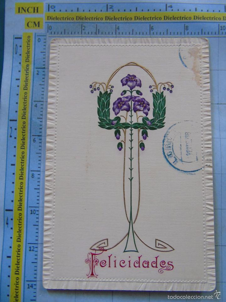 Postales: ANTIGUA POSTAL A&Ntilde;O 1908. FLORES EN RELIEVE. 73 - Foto 1