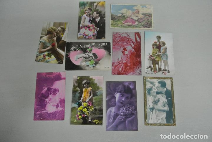 Postales: Lote de  antiguas postales romanticas - Foto 1
