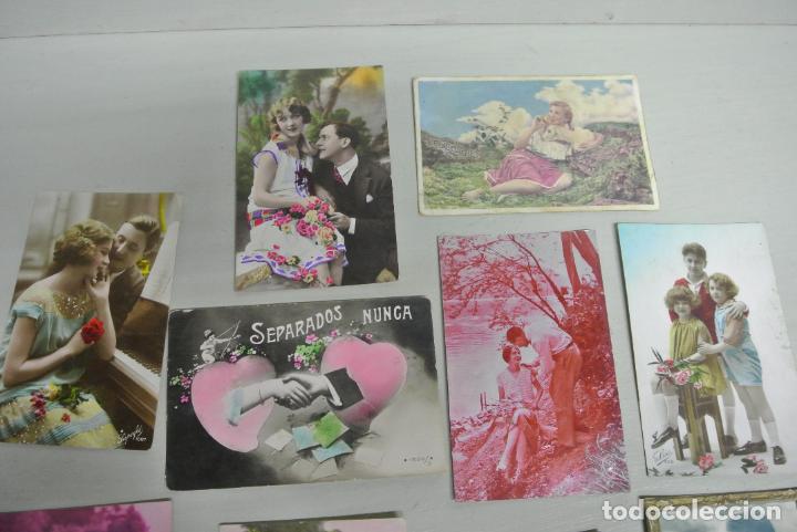 Postales: Lote de  antiguas postales romanticas - Foto 3