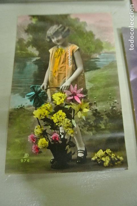 Postales: Lote de  antiguas postales romanticas - Foto 5