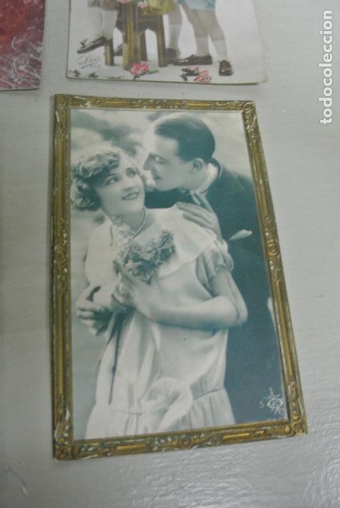 Postales: Lote de  antiguas postales romanticas - Foto 7