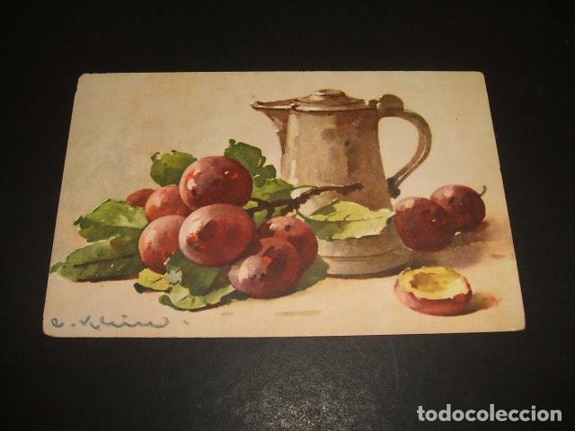 Postales: CIRUELAS Y JARRA POSTAL ILUSTRADA - Foto 1
